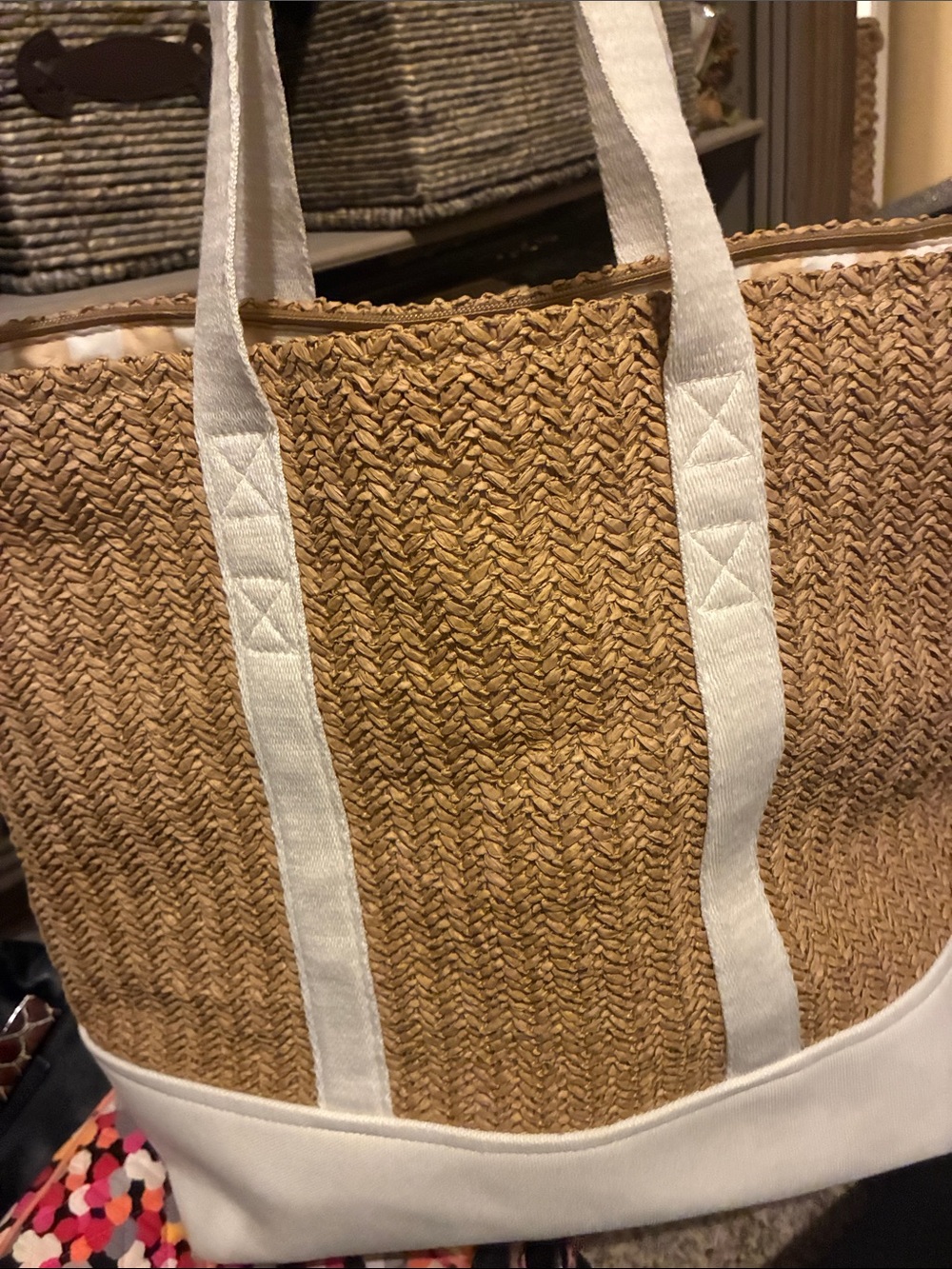 Show Me Your MuMu‎ Straw Tote with White Trim